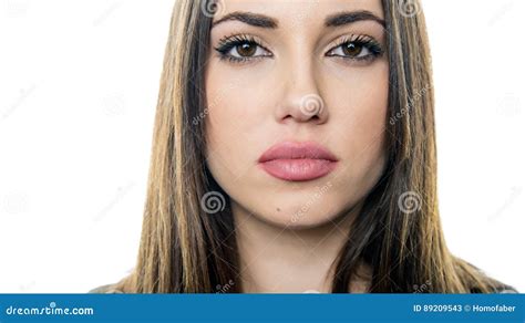 Pretty Young Woman with Poker Face Stock Image - Image of isolated ...