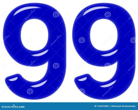 Numeral 99, Ninety Nine, Isolated on White Background, 3d Render Stock ...