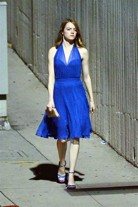 Emma Stone - 'La La Land' Set in Hollywood, October 2015