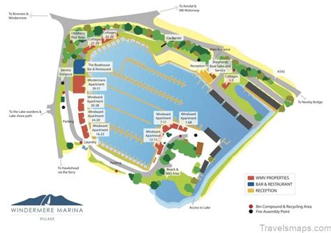 Windermere Map - Windermere Lake District Camping Guide - TravelsMaps.Com