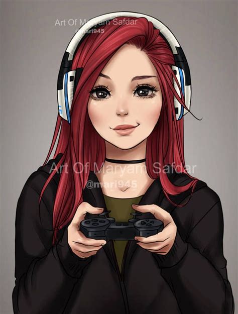 People's Portraits - Gamer by Mari945 | Cute girl drawing, Anime art ...