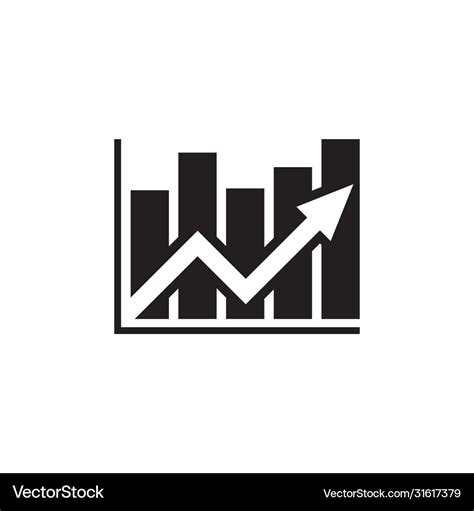 Analysis stock market - black icon on white Vector Image