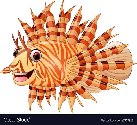 Lion fish cartoon Royalty Free Vector Image - VectorStock