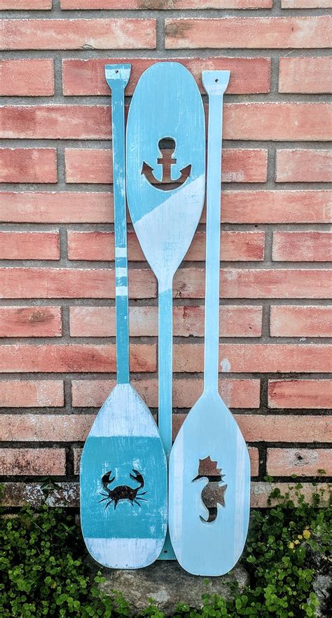 Oars, boat oars, nautical decor, wall art, wall hanging Set of three (3 ...