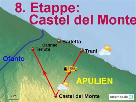 StepMap - 8. Etappe: Castel del Monte - Landkarte für Italien