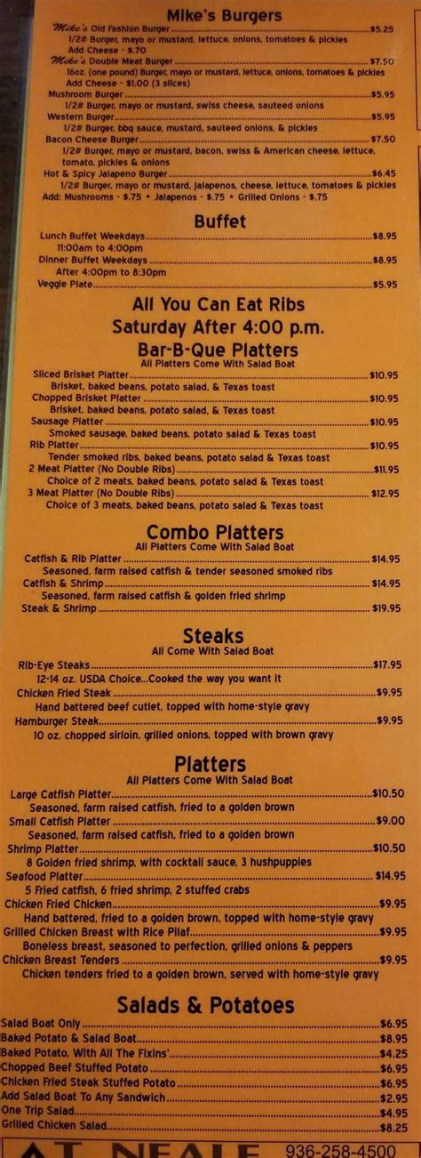 Mike's BBQ, Catfish & Steak- Menu- Dayton - Menutex