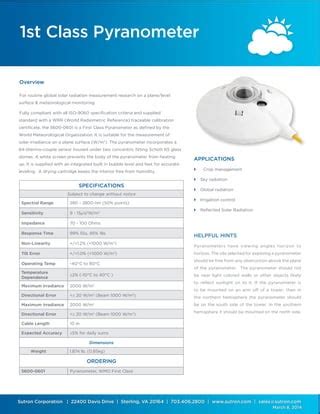 1st class pyranometer | PDF