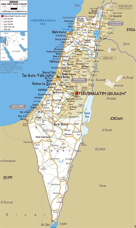 Detailed roads map of Israel with all cities and airports | Vidiani.com ...