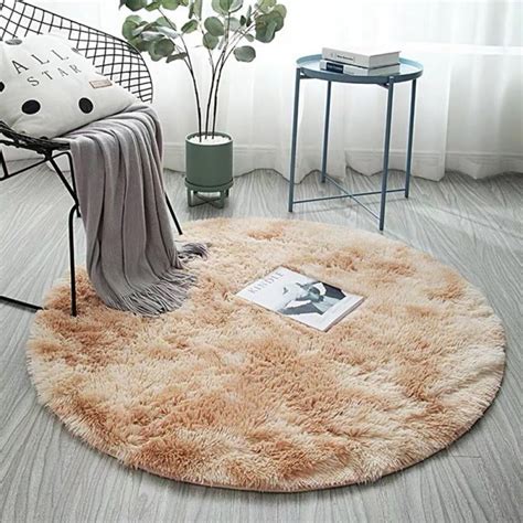 Prettyui Round Fluffy Rug Carpet Non Slip Soft Area Rugs Washable ...