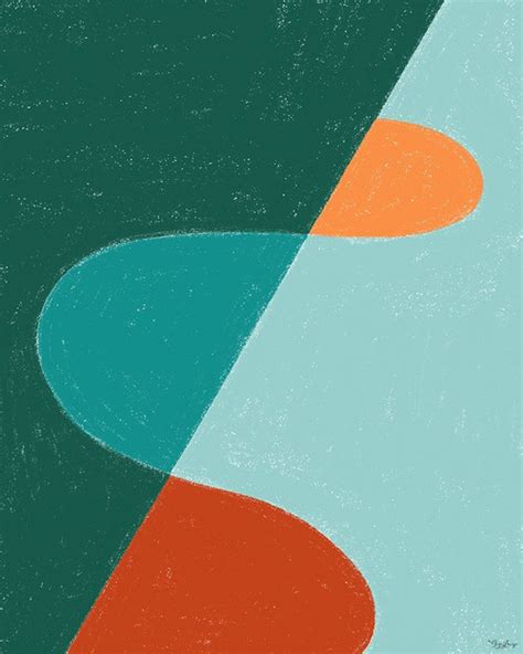 Teal Orange Abstract Poster Print by Gigi Louise - Item ...