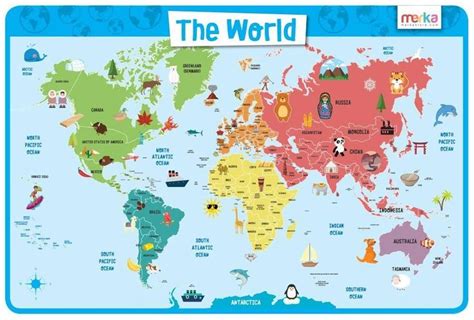 Placemats | Maps for kids, World map sticker, Kids world map