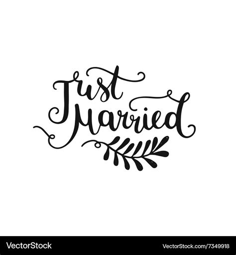 Just married hand drawn lettering Royalty Free Vector Image