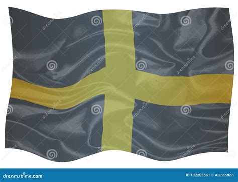 Silk Flag Of Saint David Of Wales Stock Illustration - Illustration of ...