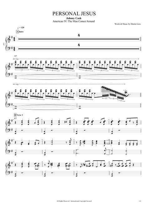 Personal Jesus Tab by Johnny Cash (Guitar Pro) - Full Score | mySongBook