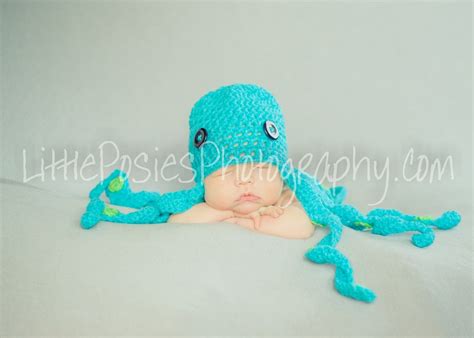 Crochet Octopus Baby Hat for Baby Girl, Baby Boy. Photography Prop ...