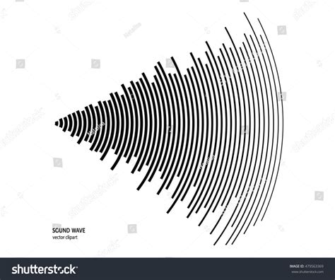 Illustration Sound Wave Black White Color Stock Vector (Royalty Free ...