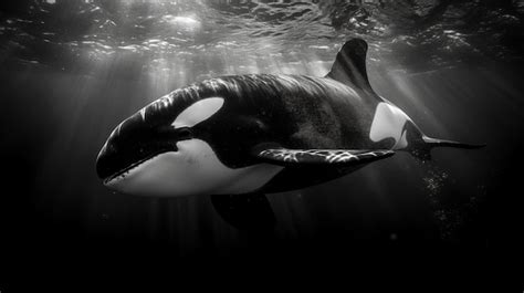 Premium AI Image | Black And White Orca In The Ocean A Stunning 32k Uhd ...