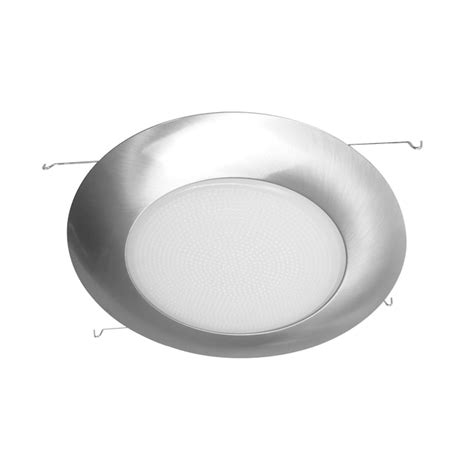 Nicor Lighting 17505X 6-in Nickel Flat Glass Recessed Light Trim in the ...