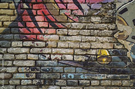 Old graffiti brick wall background texture Stock Photo | Adobe Stock