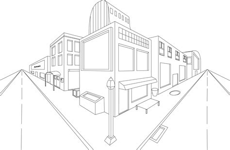 Street Perspective Drawing at GetDrawings | Free download