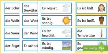 German Weather Flashcards - German vocabulary - Resources