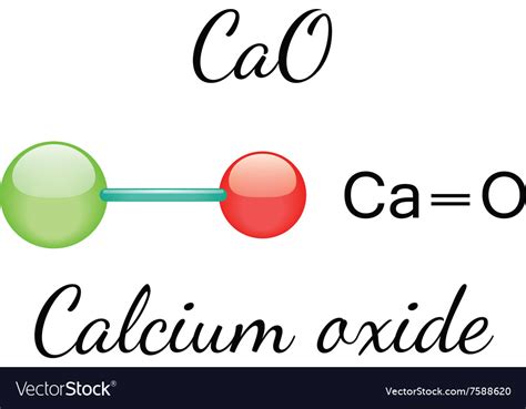 Cao calcium oxide molecule Royalty Free Vector Image