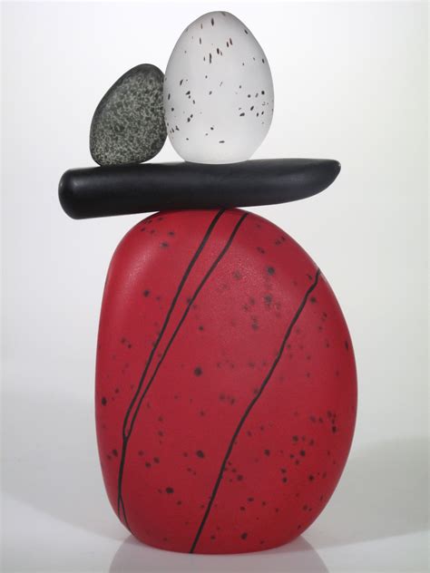 Cairn Rock Totem in Red by Melanie Guernsey-Leppla (Art Glass Sculpture ...