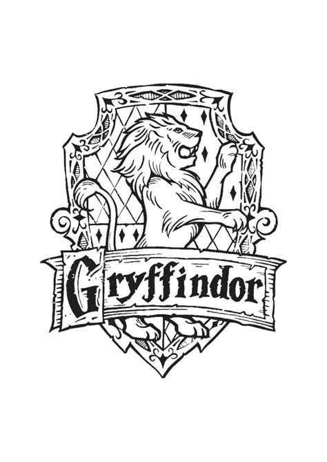 Gryffindor black white | Dessin harry potter, Harry potter, Griffondor