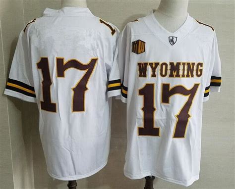 Men's Wyoming Cowboys #17 Josh Allen White Football Jersey -With Name