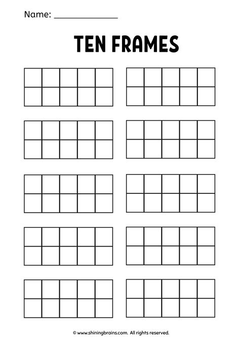 10 Best Printable Ten Frame Math Sheets | Images and Photos finder