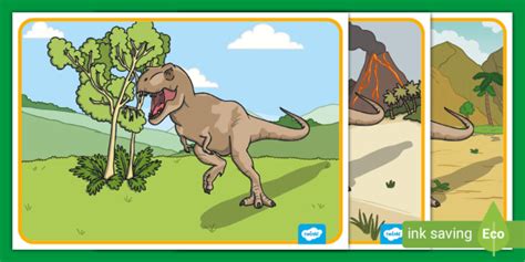 FREE! - T Rex Habitat Display Posters – Twinkl Resources