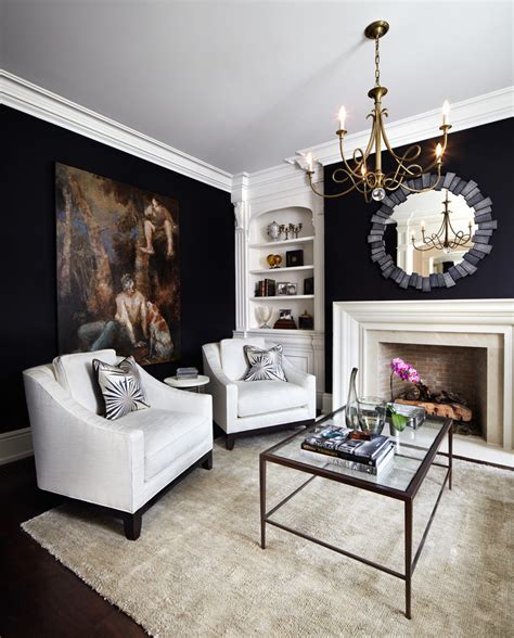 Black and white living room decoration