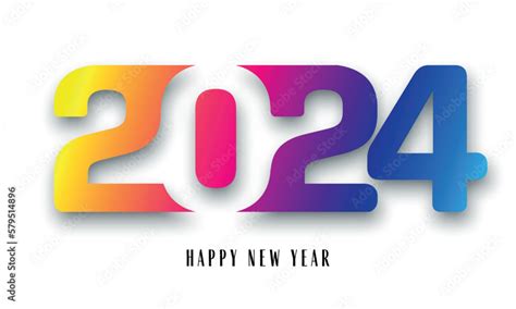 Happy new year 2024 vector illustration. Colorful design, trendy style ...