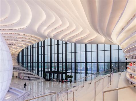 Tianjin Binhai Library - Interior Entrance - modlar.com