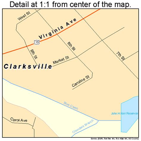 Clarksville Virginia Street Map 5116992