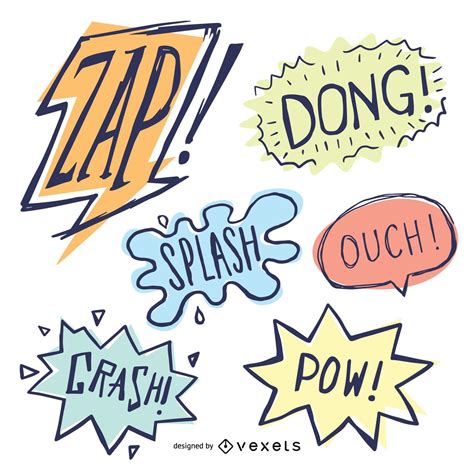 Comic Sound Effects Set Vector Download