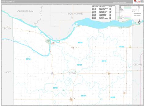 Knox County, NE Wall Map Premium Style by MarketMAPS