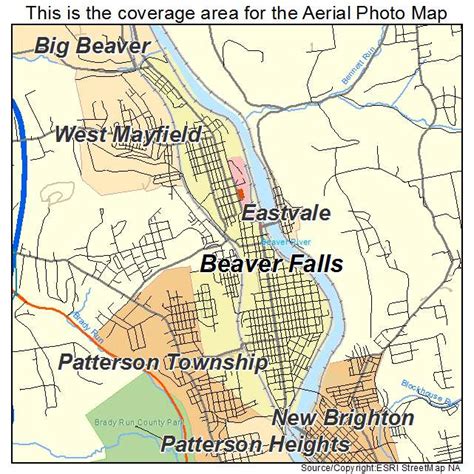 Aerial Photography Map of Beaver Falls, PA Pennsylvania