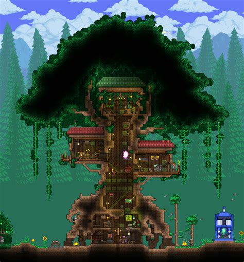 Tree house (My first house in drunk world) : Terraria