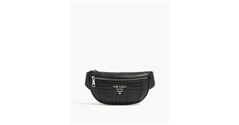 Prada Diagramme Quilted Leather Bum Bag in Black for Men | Lyst