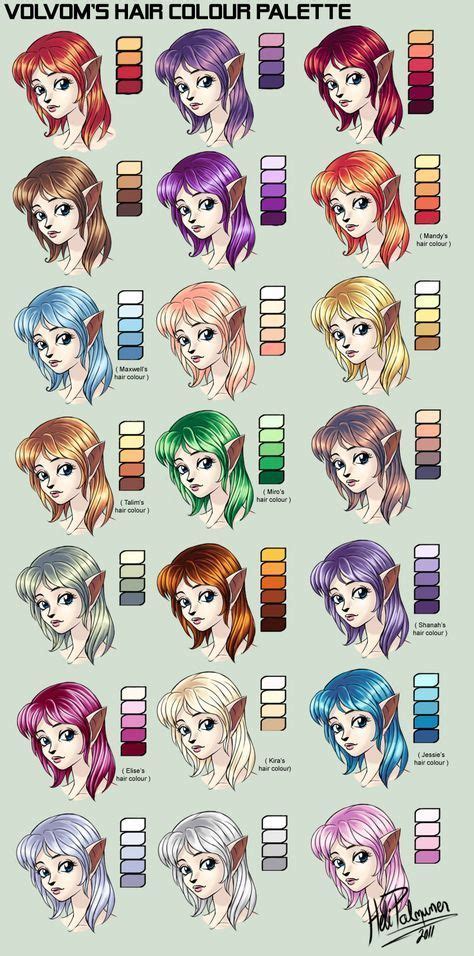 Pin by yuiii- chan on Hair | Anime hair color, Skin color palette, Skin ...