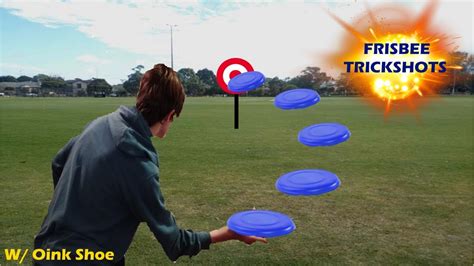 CRAZY FRISBEE TRICK SHOTS!! (w/ Oink Shoe) - YouTube