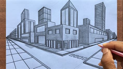 Two Point Perspective City Drawings