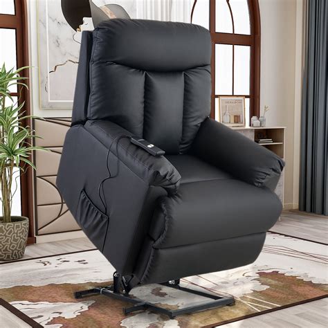 EUROCO Power Lift Chair Electric Recliner PU Leather Lift Recliner ...