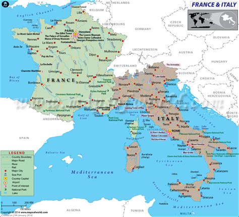 Map of France and Italy