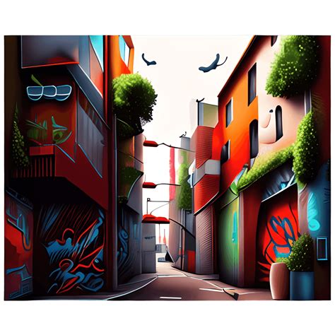 Graffitistyle Painting of City Street · Creative Fabrica