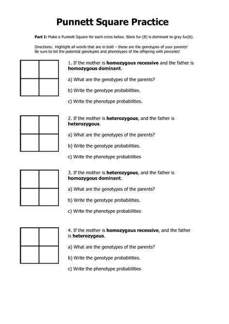 Fun Punnett Square Practice Worksheet › Athens Mutual Student Corner