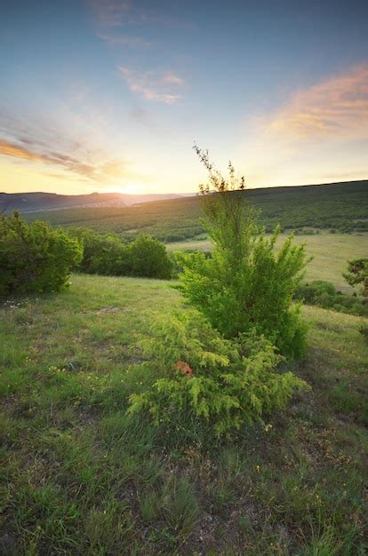 Premium Photo | Mountain sunrise landscape