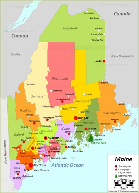 Maine State Maps | USA | Maps of Maine (ME)