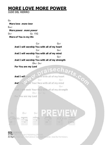 More Love More Power Chords PDF (Jude Del Hierro) - PraiseCharts